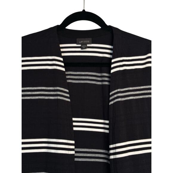 J. Jill Women's Open Front Stripe 3/4 Sleeve Stretch Cardigan Sweater Size PXL - Picture 5 of 8